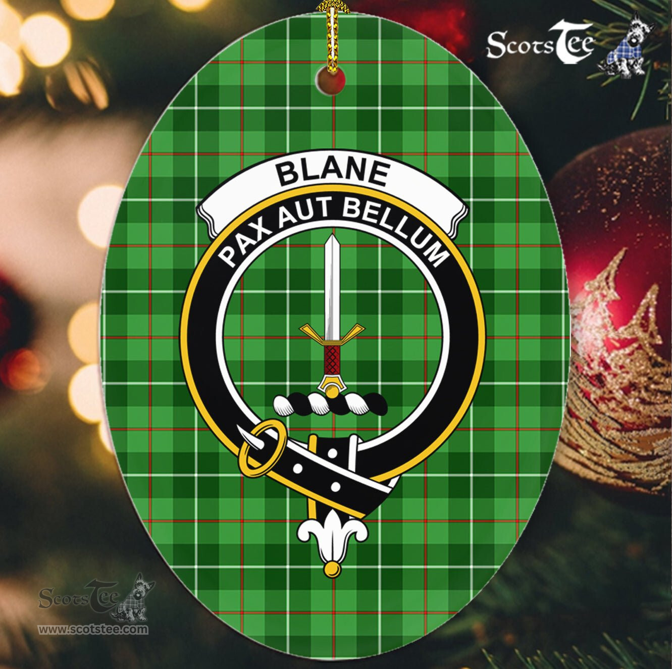 Blane Scottish Clan Plaid Ornament Gift. Christmas Tree Ornament Blane Clan Tartan Ornament,  ceramic ornament, personalized christmas ornaments, christmas tree ornaments, christmas door decorations, Plaid Ornament, Tartan Ceramic Ornament