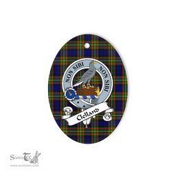 Clelland Scottish Clan Badge Plaid Ornament Gift. Christmas Tree Ornament Clelland Tartan Ornament,  ceramic ornament, personalized christmas ornaments, christmas tree ornaments, christmas door decorations, Plaid Ornament, Tartan Ceramic Ornament
