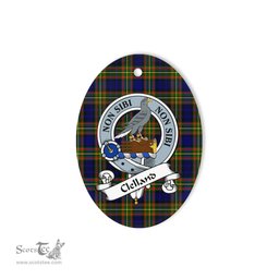 Clelland Scottish Clan Badge Plaid Ornament Gift. Christmas Tree Ornament Clelland Tartan Ornament,  ceramic ornament, personalized christmas ornaments, christmas tree ornaments, christmas door decorations, Plaid Ornament, Tartan Ceramic Ornament