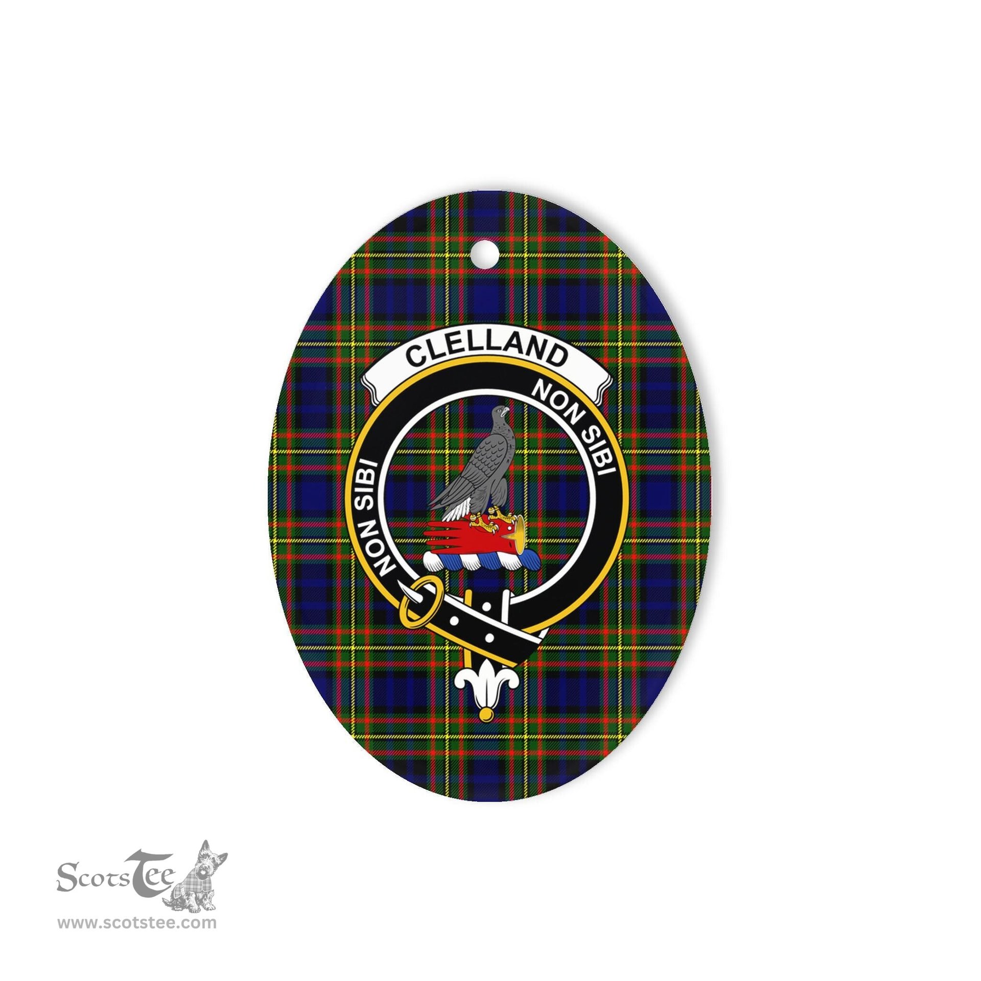 Clelland Scottish Clan Plaid Ornament Gift. Christmas Tree Ornament Butter Clan Tartan Ornament,  ceramic ornament, personalized christmas ornaments, christmas tree ornaments, christmas door decorations, Plaid Ornament, Tartan Ceramic Ornament