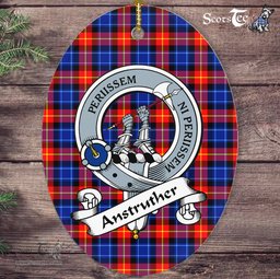 Anstruther Scottish Clan Badge Plaid Ornament Gift. Christmas Tree Ornament Anstruther Tartan Ornament,  ceramic ornament, personalized christmas ornaments, christmas tree ornaments, christmas door decorations, Plaid Ornament, Tartan Ceramic Ornament