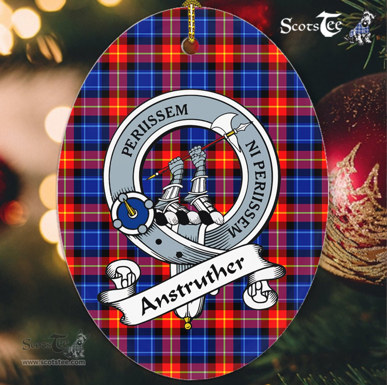 Anstruther Scottish Clan Badge Plaid Ornament Gift. Christmas Tree Ornament Anstruther Tartan Ornament,  ceramic ornament, personalized christmas ornaments, christmas tree ornaments, christmas door decorations, Plaid Ornament, Tartan Ceramic Ornament
