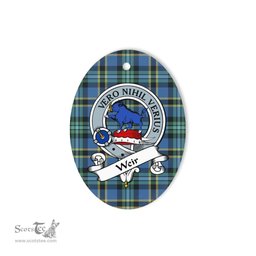 Weir Scottish Clan Badge Plaid Ornament Gift. Christmas Tree Ornament Weir Tartan Ornament,  ceramic ornament, personalized christmas ornaments, christmas tree ornaments, christmas door decorations, Plaid Ornament, Tartan Ceramic Ornament