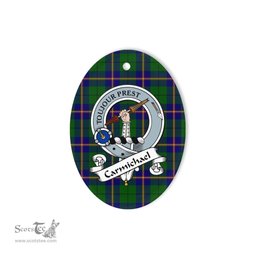 Carmichael Scottish Clan Badge Plaid Ornament Gift. Christmas Tree Ornament Carmichael Tartan Ornament,  ceramic ornament, personalized christmas ornaments, christmas tree ornaments, christmas door decorations, Plaid Ornament, Tartan Ceramic Ornament