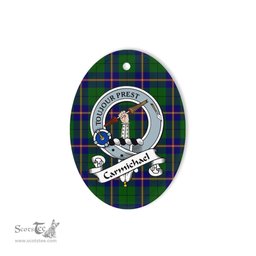Carmichael Scottish Clan Badge Plaid Ornament Gift. Christmas Tree Ornament Carmichael Tartan Ornament,  ceramic ornament, personalized christmas ornaments, christmas tree ornaments, christmas door decorations, Plaid Ornament, Tartan Ceramic Ornament
