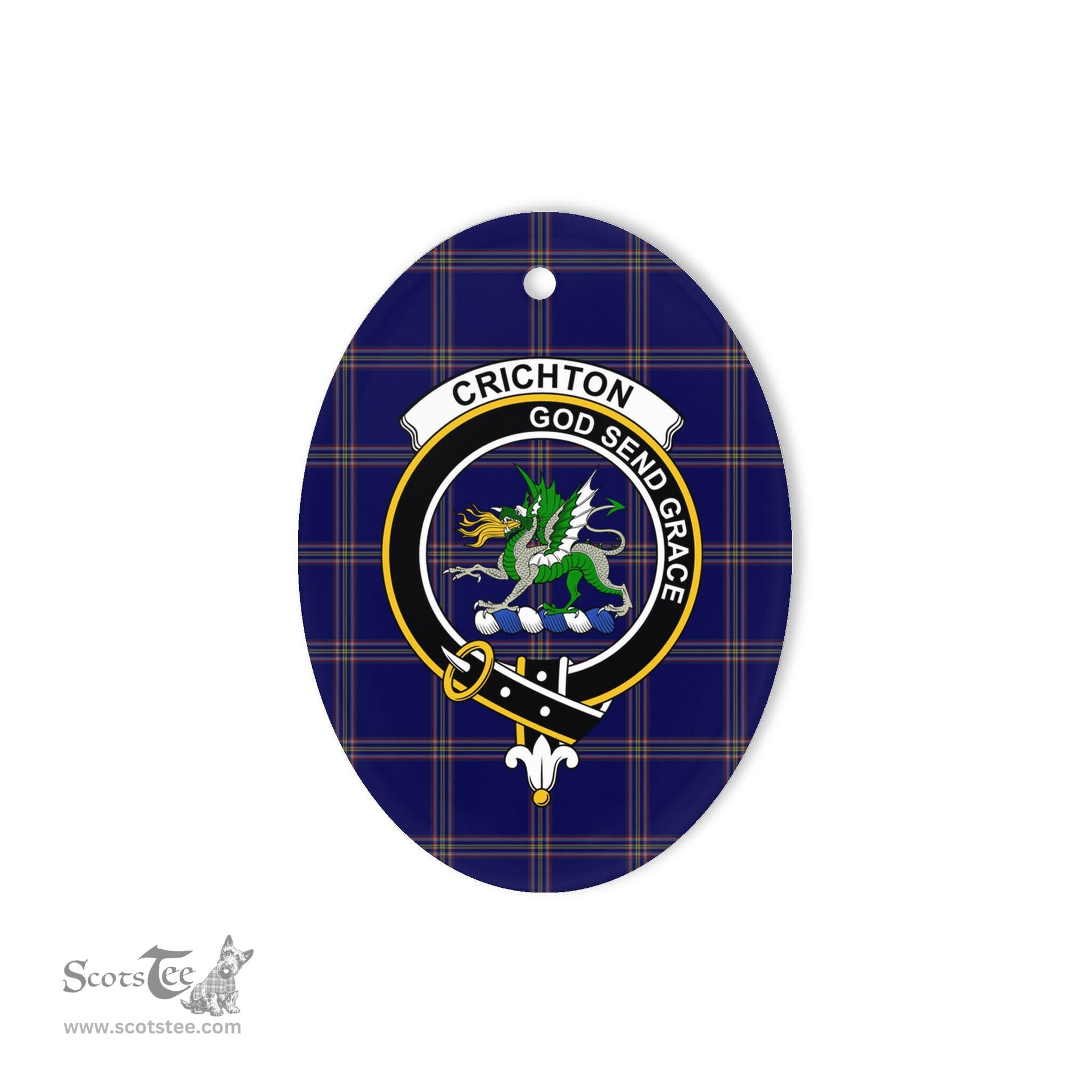 Crichton Scottish Clan Plaid Ornament Gift. Christmas Tree Ornament Crichton Clan Tartan Ornament,  ceramic ornament, personalized christmas ornaments, christmas tree ornaments, christmas door decorations, Plaid Ornament, Tartan Ceramic Ornament