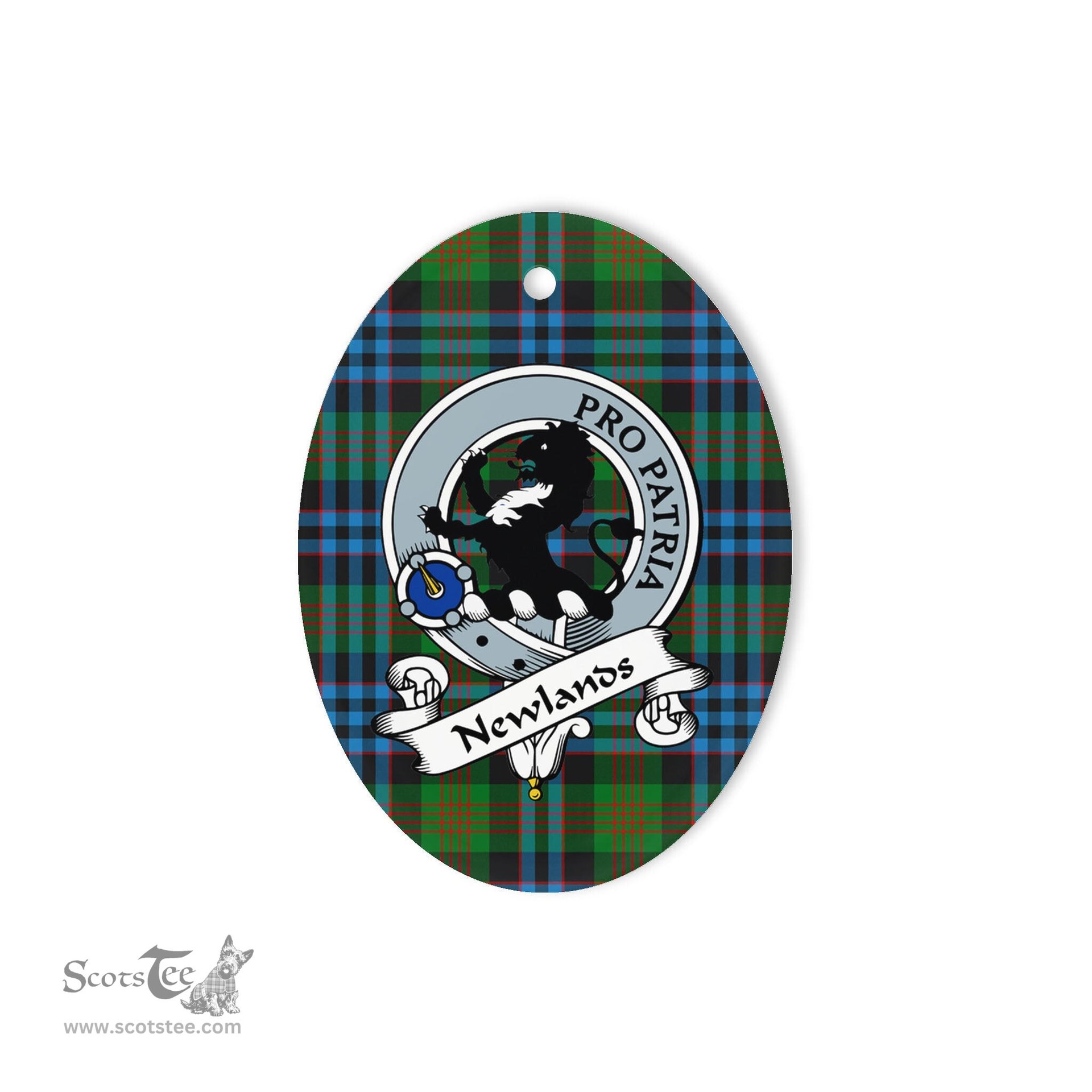 Newlands Scottish Clan Badge Plaid Ornament Gift. Christmas Tree Ornament Newlands Tartan Ornament,  ceramic ornament, personalized christmas ornaments, christmas tree ornaments, christmas door decorations, Plaid Ornament, Tartan Ceramic Ornament