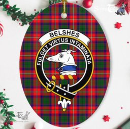 Belshes Scottish Clan Plaid Ornament Gift. Christmas Tree Ornament Belshes Clan Tartan Ornament,  ceramic ornament, personalized christmas ornaments, christmas tree ornaments, christmas door decorations, Plaid Ornament, Tartan Ceramic Ornament