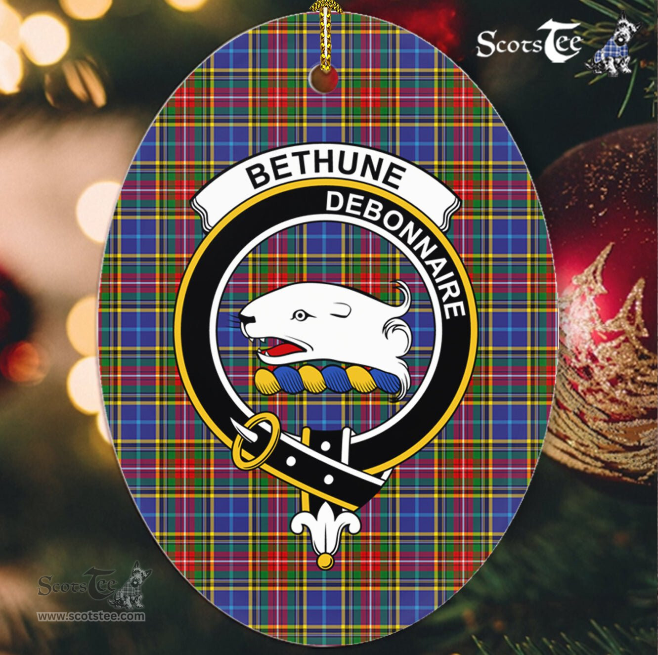 Bethune Scottish Clan Plaid Ornament Gift. Christmas Tree Ornament Bethune Clan Tartan Ornament,  ceramic ornament, personalized christmas ornaments, christmas tree ornaments, christmas door decorations, Plaid Ornament, Tartan Ceramic Ornament