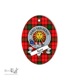 Kerr Scottish Clan Badge Plaid Ornament Gift. Christmas Tree Ornament Kerr Tartan Ornament,  ceramic ornament, personalized christmas ornaments, christmas tree ornaments, christmas door decorations, Plaid Ornament, Tartan Ceramic Ornament