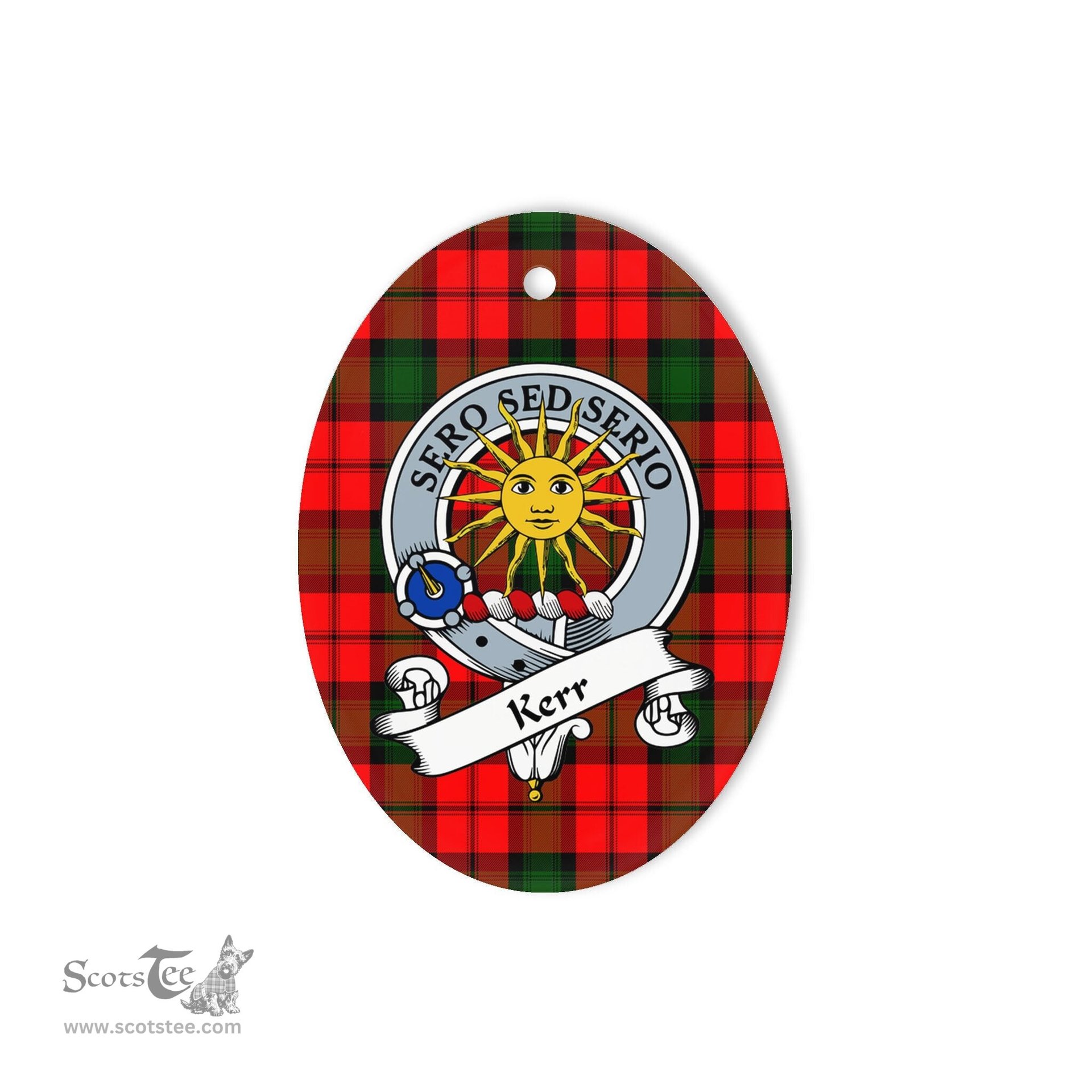 Kerr Scottish Clan Badge Plaid Ornament Gift. Christmas Tree Ornament Kerr Tartan Ornament,  ceramic ornament, personalized christmas ornaments, christmas tree ornaments, christmas door decorations, Plaid Ornament, Tartan Ceramic Ornament