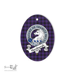 Horsburgh Scottish Clan Badge Plaid Ornament Gift. Christmas Tree Ornament Horsburgh Tartan Ornament,  ceramic ornament, personalized christmas ornaments, christmas tree ornaments, christmas door decorations, Plaid Ornament, Tartan Ceramic Ornament