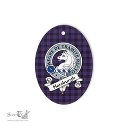 Horsburgh Scottish Clan Badge Plaid Ornament Gift. Christmas Tree Ornament Horsburgh Tartan Ornament,  ceramic ornament, personalized christmas ornaments, christmas tree ornaments, christmas door decorations, Plaid Ornament, Tartan Ceramic Ornament
