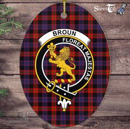 Broun Scottish Clan Plaid Ornament Gift. Christmas Tree Ornament Broun Clan Tartan Ornament,  ceramic ornament, personalized christmas ornaments, christmas tree ornaments, christmas door decorations, Plaid Ornament, Tartan Ceramic Ornament