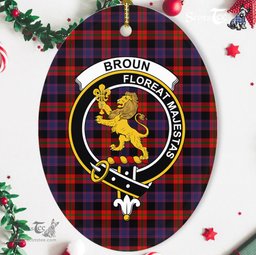 Broun Scottish Clan Plaid Ornament Gift. Christmas Tree Ornament Broun Clan Tartan Ornament,  ceramic ornament, personalized christmas ornaments, christmas tree ornaments, christmas door decorations, Plaid Ornament, Tartan Ceramic Ornament