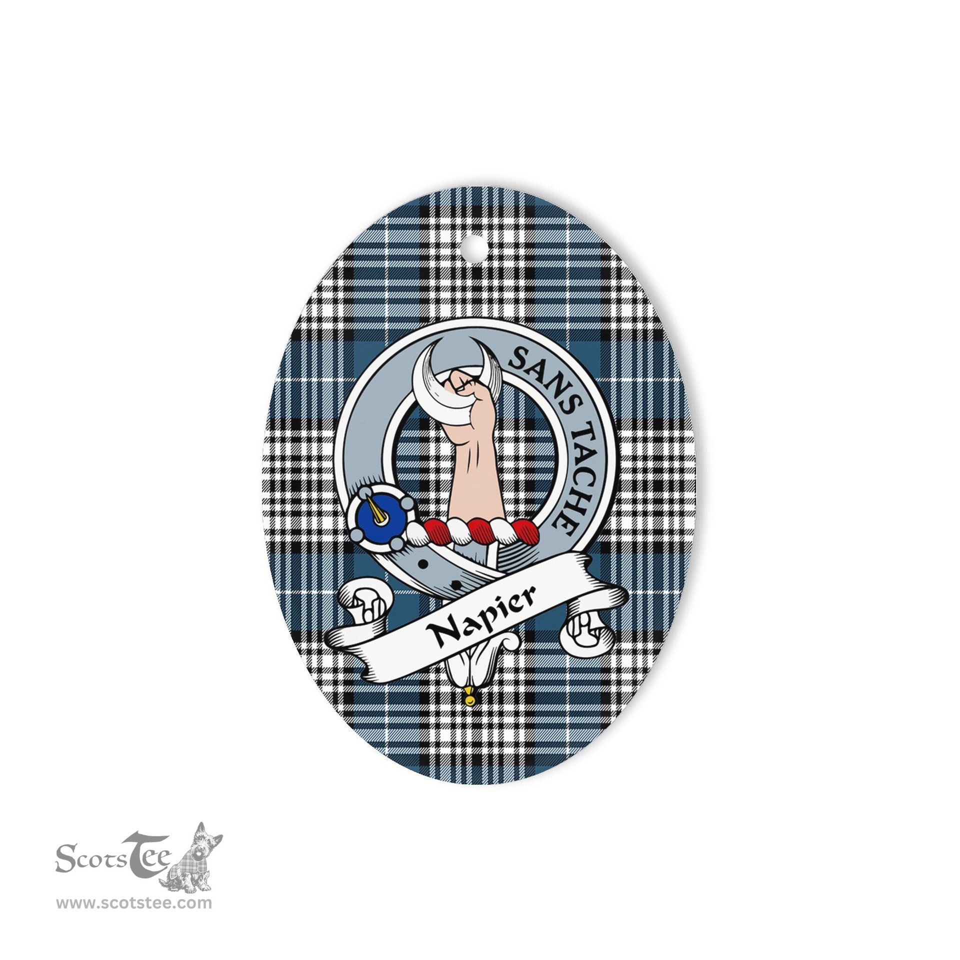 Napier Scottish Clan Badge Plaid Ornament Gift. Christmas Tree Ornament Napier Tartan Ornament,  ceramic ornament, personalized christmas ornaments, christmas tree ornaments, christmas door decorations, Plaid Ornament, Tartan Ceramic Ornament