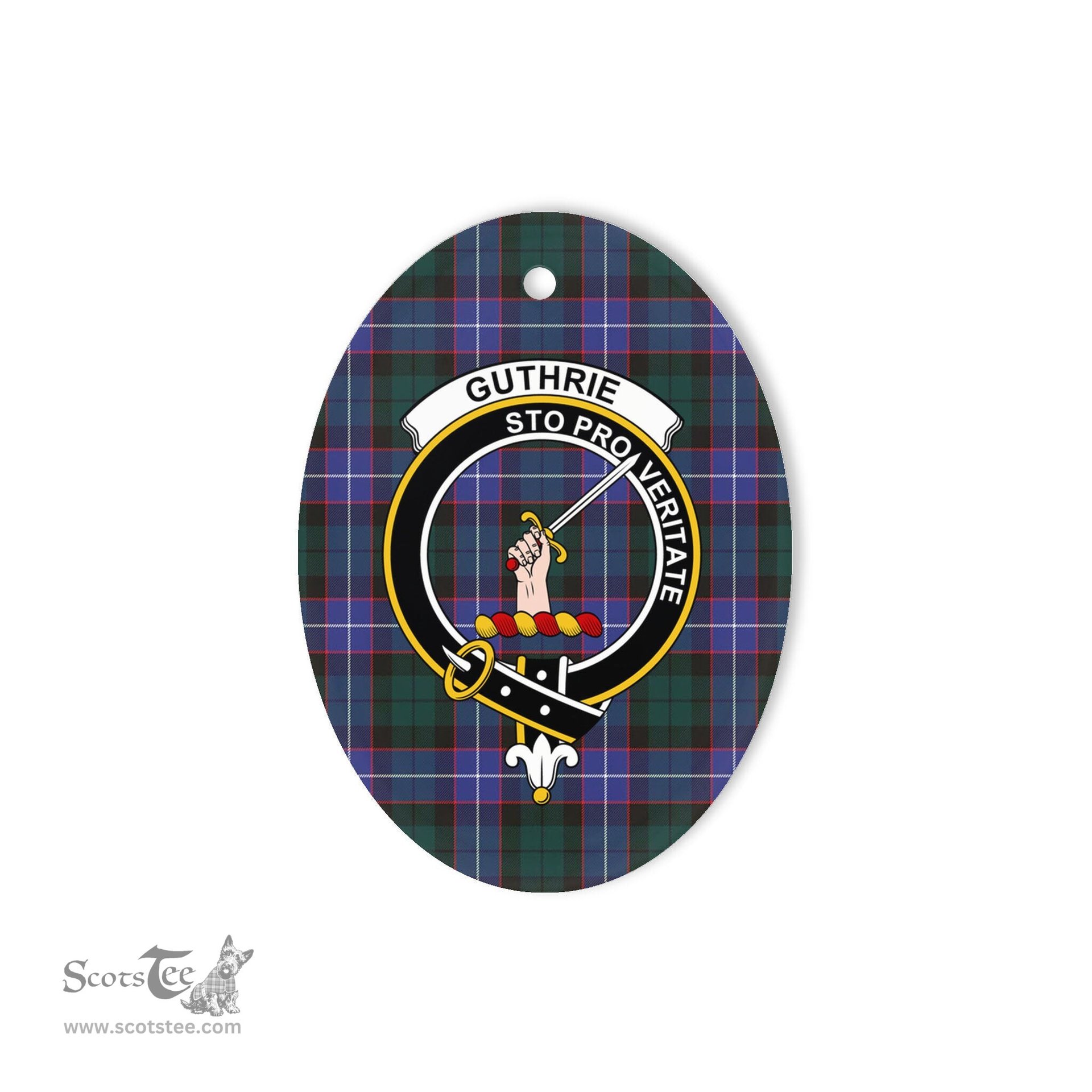 Guthrie Scottish Clan Plaid Ornament Gift. Christmas Tree Ornament Guthrie Clan Tartan Ornament,  ceramic ornament, personalized christmas ornaments, christmas tree ornaments, christmas door decorations, Plaid Ornament, Tartan Ceramic Ornament