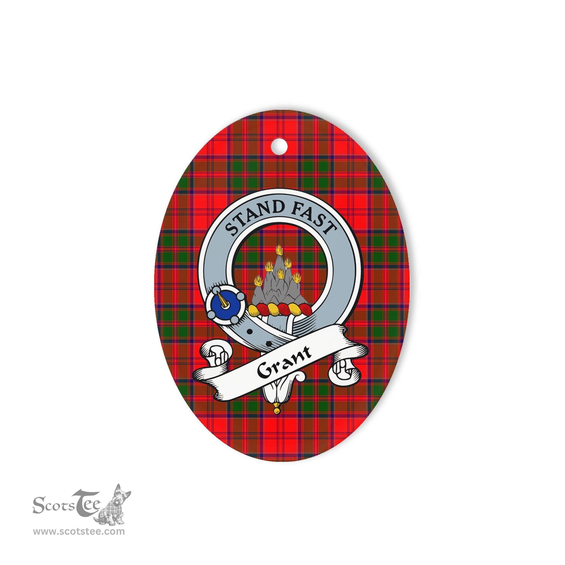 Grant Scottish Clan Badge Plaid Ornament Gift. Christmas Tree Ornament Grant Tartan Ornament,  ceramic ornament, personalized christmas ornaments, christmas tree ornaments, christmas door decorations, Plaid Ornament, Tartan Ceramic Ornament