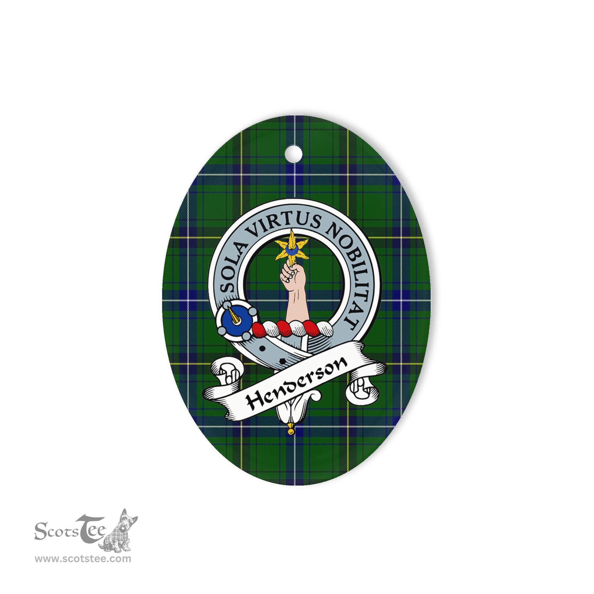 Henderson Scottish Clan Badge Plaid Ornament Gift. Christmas Tree Ornament Henderson Tartan Ornament,  ceramic ornament, personalized christmas ornaments, christmas tree ornaments, christmas door decorations, Plaid Ornament, Tartan Ceramic Ornament