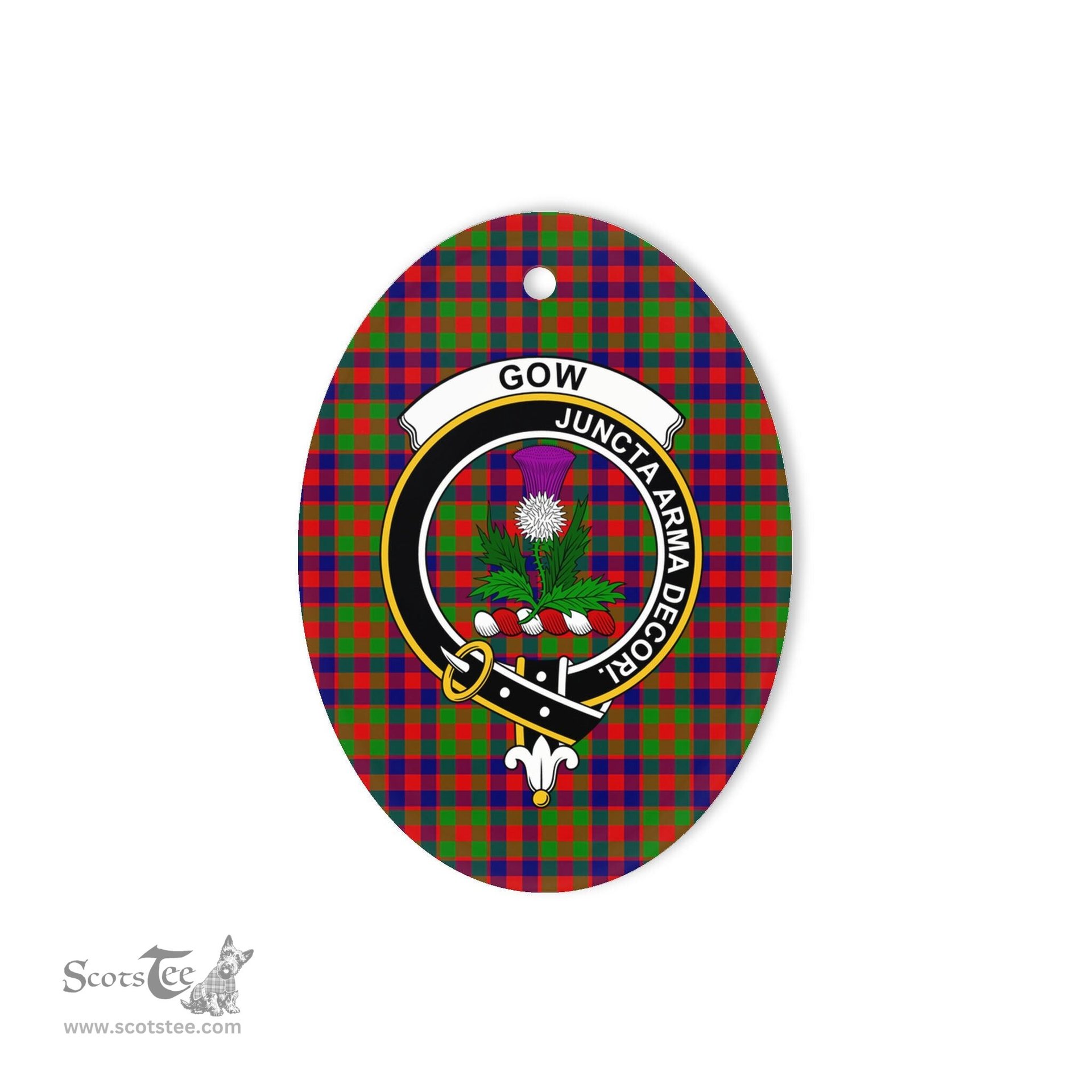 Gow of Skeoch Scottish Clan Plaid Ornament Gift. Christmas Tree Ornament Gow of Skeoch Clan Tartan Ornament,  ceramic ornament, personalized christmas ornaments, christmas tree ornaments, christmas door decorations, Plaid Ornament, Tartan Ceramic Ornament