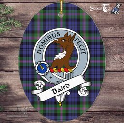 Baird Scottish Clan Badge Plaid Ornament Gift. Christmas Tree Ornament Baird Tartan Ornament,  ceramic ornament, personalized christmas ornaments, christmas tree ornaments, christmas door decorations, Plaid Ornament, Tartan Ceramic Ornament