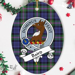 Baird Scottish Clan Badge Plaid Ornament Gift. Christmas Tree Ornament Baird Tartan Ornament,  ceramic ornament, personalized christmas ornaments, christmas tree ornaments, christmas door decorations, Plaid Ornament, Tartan Ceramic Ornament