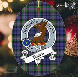 Baird Scottish Clan Badge Plaid Ornament Gift. Christmas Tree Ornament Baird Tartan Ornament,  ceramic ornament, personalized christmas ornaments, christmas tree ornaments, christmas door decorations, Plaid Ornament, Tartan Ceramic Ornament