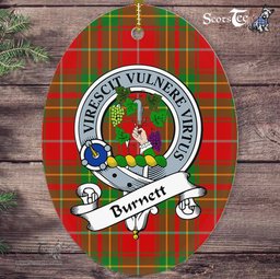 Burnett Scottish Clan Badge Plaid Ornament Gift. Christmas Tree Ornament Burnett Tartan Ornament,  ceramic ornament, personalized christmas ornaments, christmas tree ornaments, christmas door decorations, Plaid Ornament, Tartan Ceramic Ornament