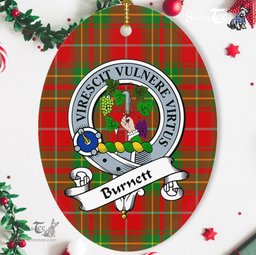 Burnett Scottish Clan Badge Plaid Ornament Gift. Christmas Tree Ornament Burnett Tartan Ornament,  ceramic ornament, personalized christmas ornaments, christmas tree ornaments, christmas door decorations, Plaid Ornament, Tartan Ceramic Ornament