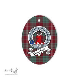 Crawford Scottish Clan Badge Plaid Ornament Gift. Christmas Tree Ornament Crawford Tartan Ornament,  ceramic ornament, personalized christmas ornaments, christmas tree ornaments, christmas door decorations, Plaid Ornament, Tartan Ceramic Ornament