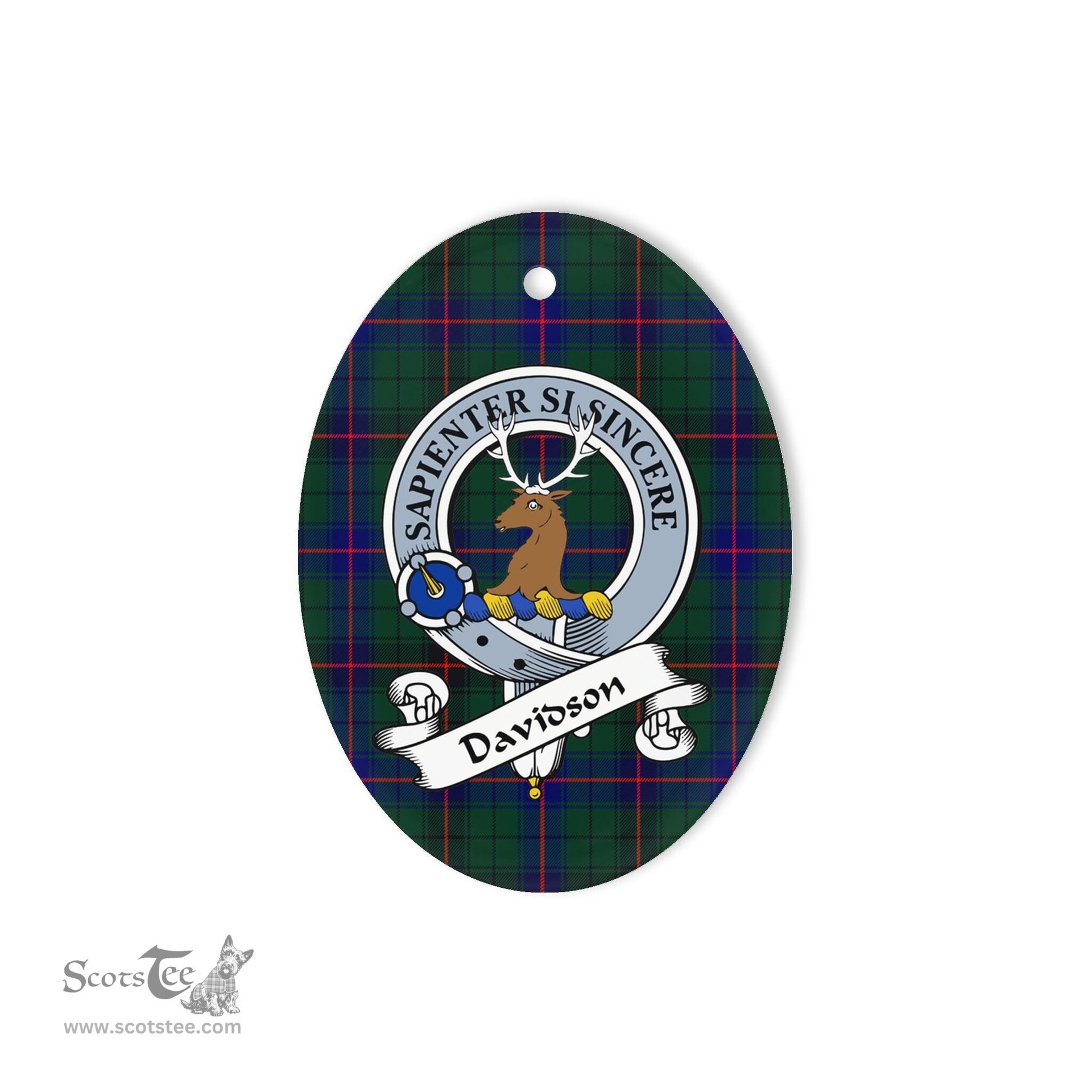 Davidson Scottish Clan Badge Plaid Ornament Gift. Christmas Tree Ornament Davidson Tartan Ornament,  ceramic ornament, personalized christmas ornaments, christmas tree ornaments, christmas door decorations, Plaid Ornament, Tartan Ceramic Ornament