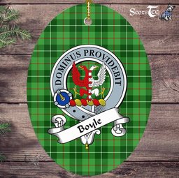Boyle Scottish Clan Badge Plaid Ornament Gift. Christmas Tree Ornament Boyle Tartan Ornament,  ceramic ornament, personalized christmas ornaments, christmas tree ornaments, christmas door decorations, Plaid Ornament, Tartan Ceramic Ornament