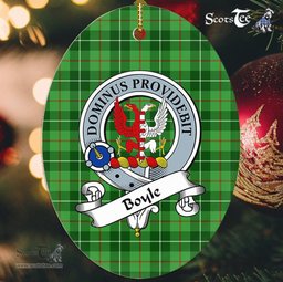 Boyle Scottish Clan Badge Plaid Ornament Gift. Christmas Tree Ornament Boyle Tartan Ornament,  ceramic ornament, personalized christmas ornaments, christmas tree ornaments, christmas door decorations, Plaid Ornament, Tartan Ceramic Ornament