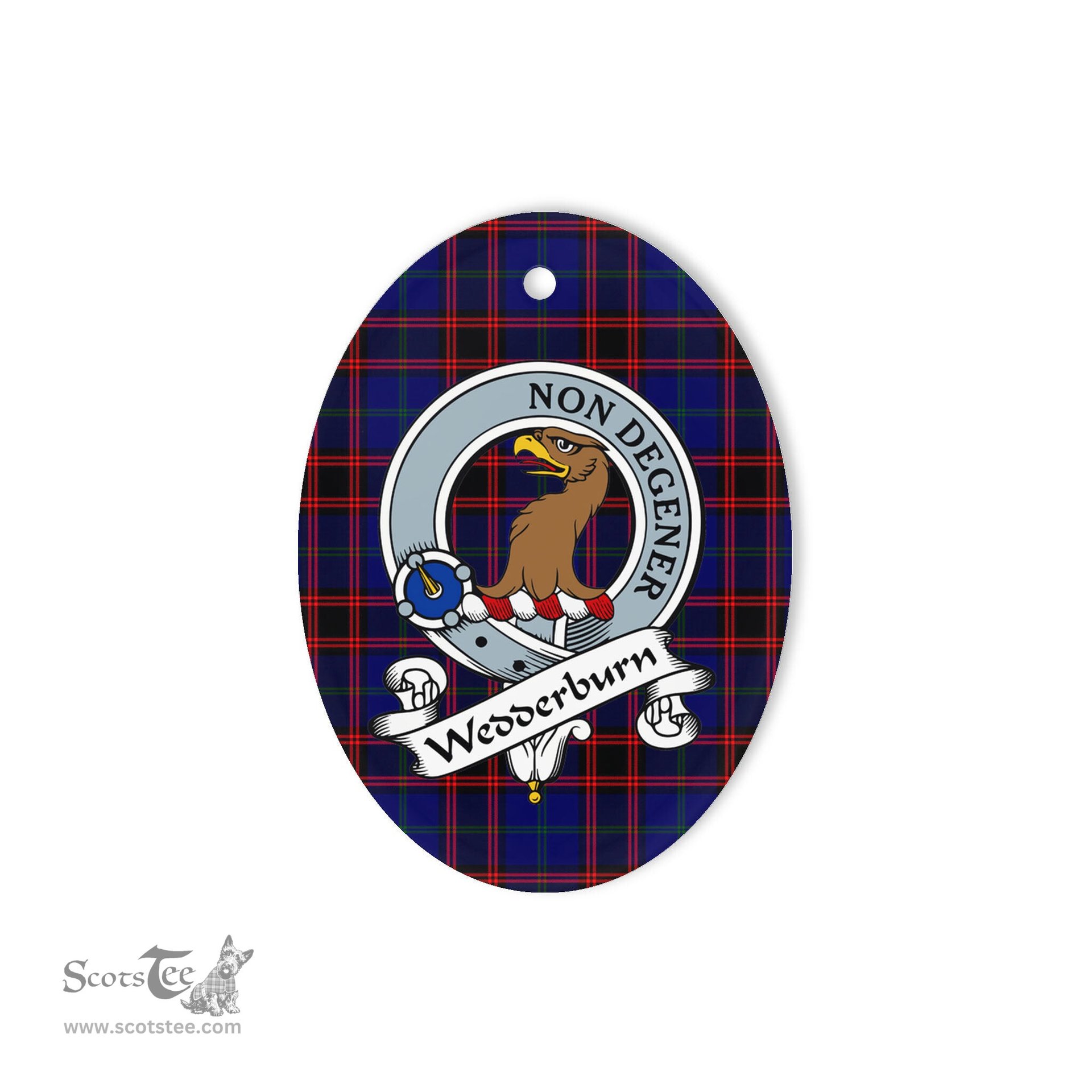 Wedderburn Scottish Clan Badge Plaid Ornament Gift. Christmas Tree Ornament Wedderburn Tartan Ornament,  ceramic ornament, personalized christmas ornaments, christmas tree ornaments, christmas door decorations, Plaid Ornament, Tartan Ceramic Ornament