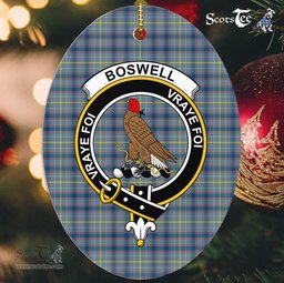 Boswell Scottish Clan Plaid Ornament Gift. Christmas Tree Ornament Boswell Clan Tartan Ornament,  ceramic ornament, personalized christmas ornaments, christmas tree ornaments, christmas door decorations, Plaid Ornament, Tartan Ceramic Ornament