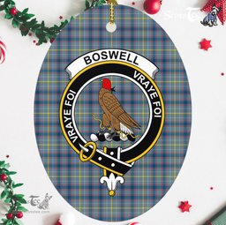 Boswell Scottish Clan Plaid Ornament Gift. Christmas Tree Ornament Boswell Clan Tartan Ornament,  ceramic ornament, personalized christmas ornaments, christmas tree ornaments, christmas door decorations, Plaid Ornament, Tartan Ceramic Ornament