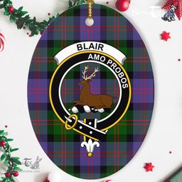 Blair Scottish Clan Plaid Ornament Gift. Christmas Tree Ornament Blair Clan Tartan Ornament,  ceramic ornament, personalized christmas ornaments, christmas tree ornaments, christmas door decorations, Plaid Ornament, Tartan Ceramic Ornament