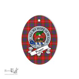 Fraser Scottish Clan Badge Plaid Ornament Gift. Christmas Tree Ornament Fraser Tartan Ornament,  ceramic ornament, personalized christmas ornaments, christmas tree ornaments, christmas door decorations, Plaid Ornament, Tartan Ceramic Ornament