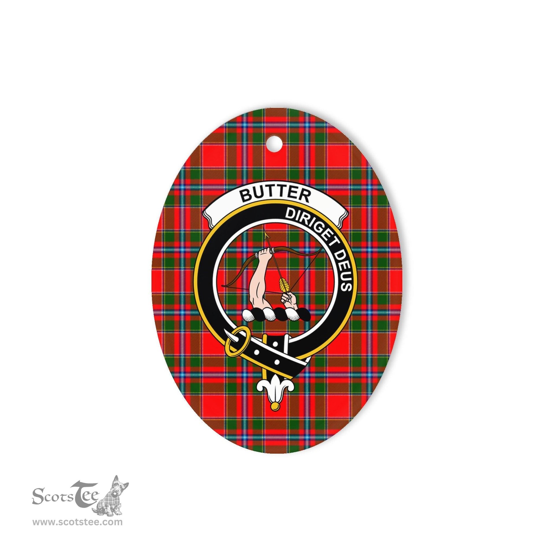 Butter Scottish Clan Plaid Ornament Gift. Christmas Tree Ornament Butter Clan Tartan Ornament,  ceramic ornament, personalized christmas ornaments, christmas tree ornaments, christmas door decorations, Plaid Ornament, Tartan Ceramic Ornament