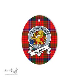 Nicolson Scottish Clan Badge Plaid Ornament Gift. Christmas Tree Ornament Nicolson Tartan Ornament,  ceramic ornament, personalized christmas ornaments, christmas tree ornaments, christmas door decorations, Plaid Ornament, Tartan Ceramic Ornament