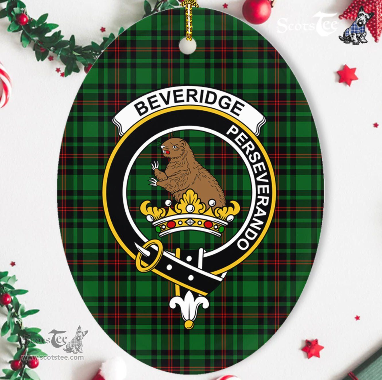 Beveridge Scottish Clan Plaid Ornament Gift. Christmas Tree Ornament Beveridge Clan Tartan Ornament,  ceramic ornament, personalized christmas ornaments, christmas tree ornaments, christmas door decorations, Plaid Ornament, Tartan Ceramic Ornament