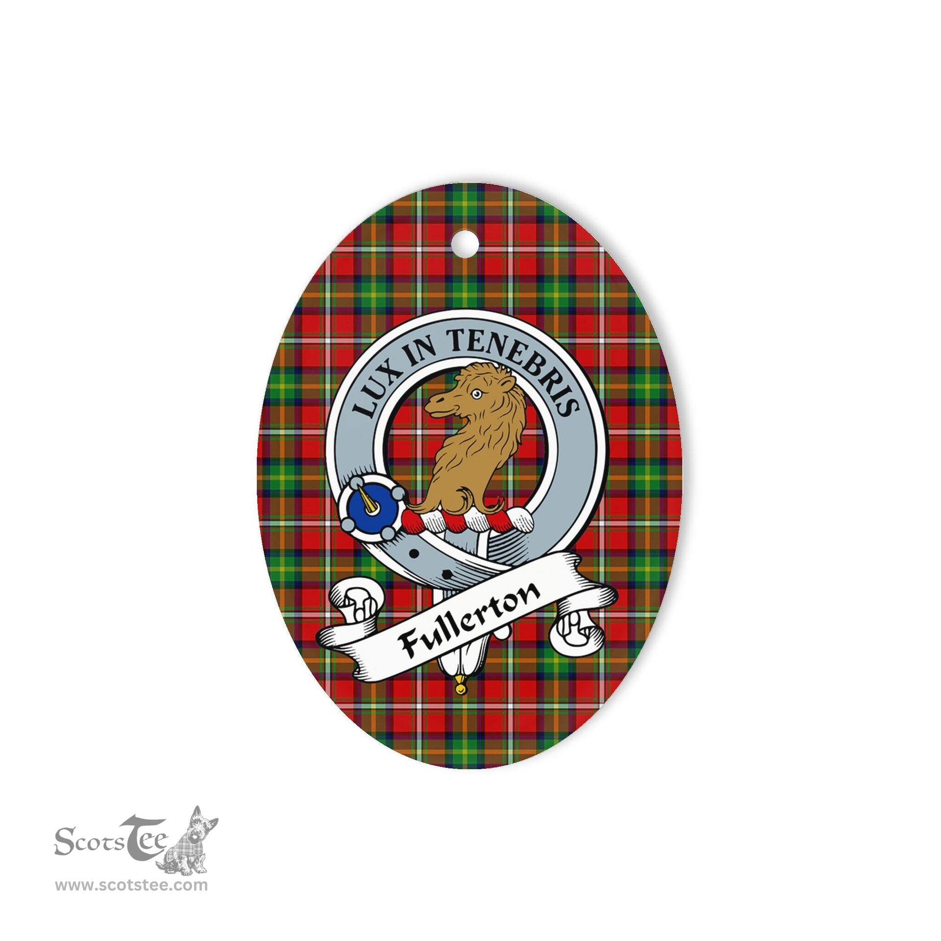Fullerton Scottish Clan Badge Plaid Ornament Gift. Christmas Tree Ornament Fullerton Tartan Ornament,  ceramic ornament, personalized christmas ornaments, christmas tree ornaments, christmas door decorations, Plaid Ornament, Tartan Ceramic Ornament