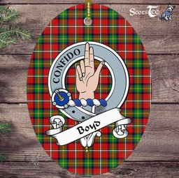 Boyd Scottish Clan Badge Plaid Ornament Gift. Christmas Tree Ornament Boyd Tartan Ornament,  ceramic ornament, personalized christmas ornaments, christmas tree ornaments, christmas door decorations, Plaid Ornament, Tartan Ceramic Ornament