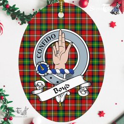 Boyd Scottish Clan Badge Plaid Ornament Gift. Christmas Tree Ornament Boyd Tartan Ornament,  ceramic ornament, personalized christmas ornaments, christmas tree ornaments, christmas door decorations, Plaid Ornament, Tartan Ceramic Ornament