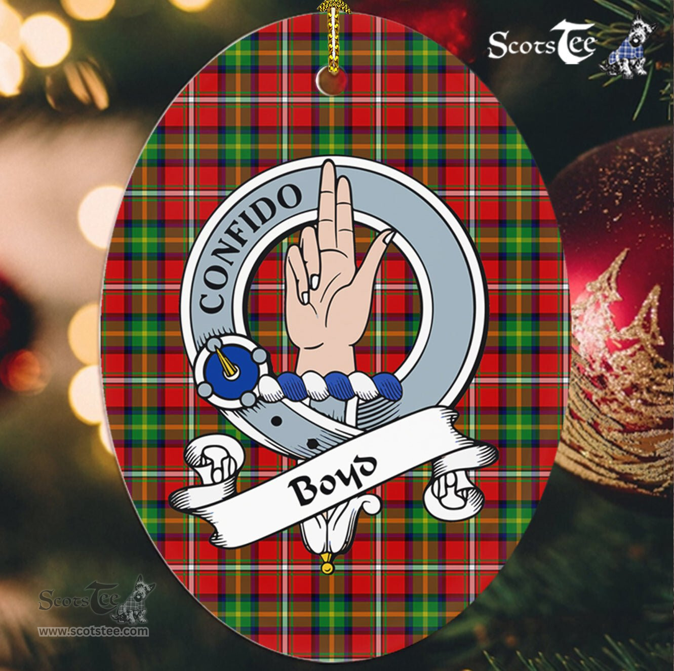 Boyd Scottish Clan Badge Plaid Ornament Gift. Christmas Tree Ornament Boyd Tartan Ornament,  ceramic ornament, personalized christmas ornaments, christmas tree ornaments, christmas door decorations, Plaid Ornament, Tartan Ceramic Ornament