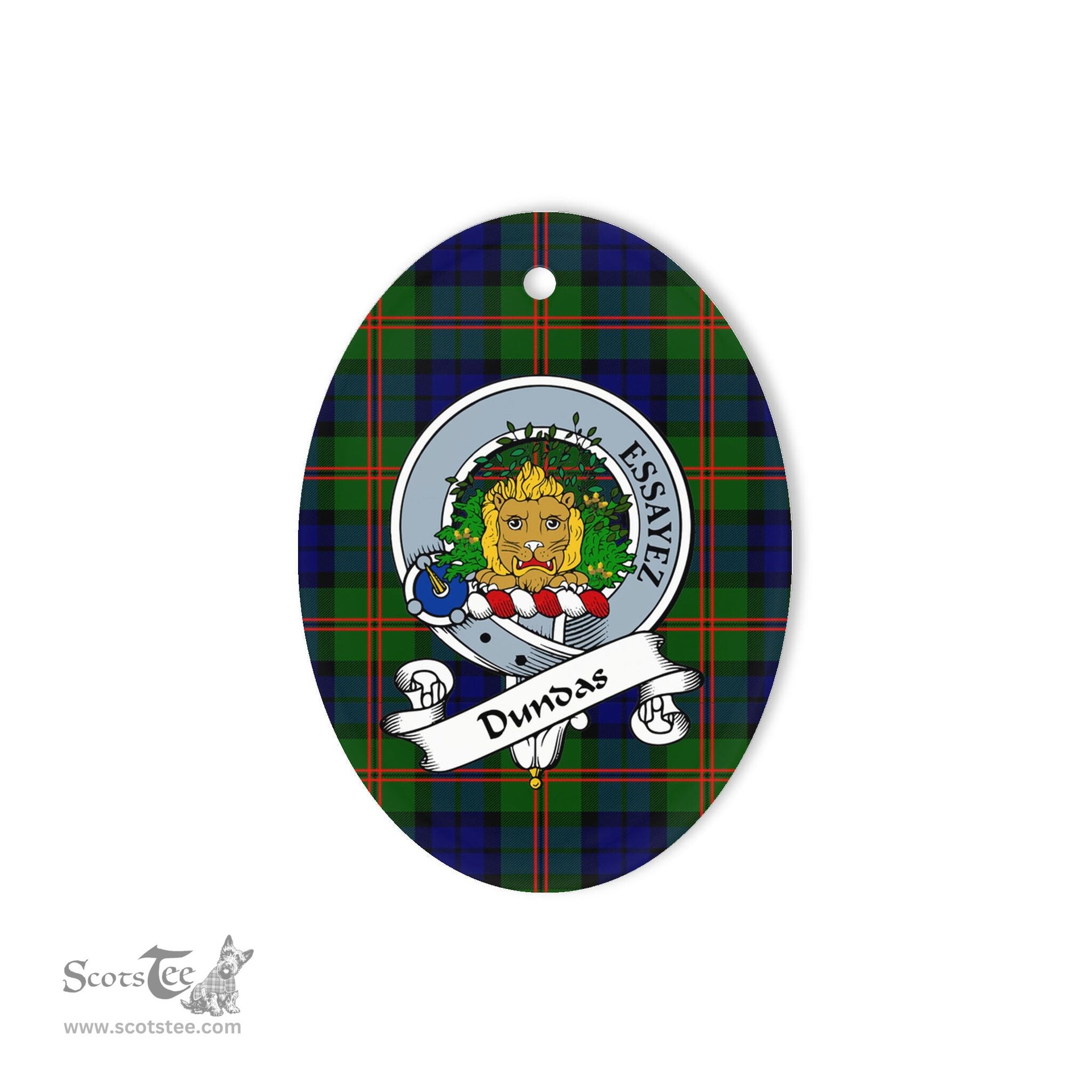 Dundas Scottish Clan Badge Plaid Ornament Gift. Christmas Tree Ornament Dundas Tartan Ornament,  ceramic ornament, personalized christmas ornaments, christmas tree ornaments, christmas door decorations, Plaid Ornament, Tartan Ceramic Ornament