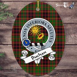 Buchan Scottish Clan Badge Plaid Ornament Gift. Christmas Tree Ornament Buchan Tartan Ornament,  ceramic ornament, personalized christmas ornaments, christmas tree ornaments, christmas door decorations, Plaid Ornament, Tartan Ceramic Ornament