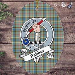 Balfour Scottish Clan Badge Plaid Ornament Gift. Christmas Tree Ornament Balfour Tartan Ornament,  ceramic ornament, personalized christmas ornaments, christmas tree ornaments, christmas door decorations, Plaid Ornament, Tartan Ceramic Ornament
