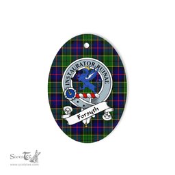 Forsyth Scottish Clan Badge Plaid Ornament Gift. Christmas Tree Ornament Forsyth Tartan Ornament,  ceramic ornament, personalized christmas ornaments, christmas tree ornaments, christmas door decorations, Plaid Ornament, Tartan Ceramic Ornament