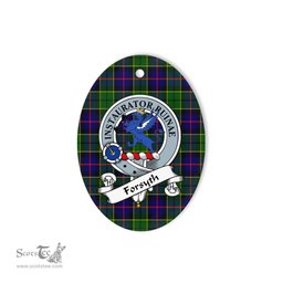 Forsyth Scottish Clan Badge Plaid Ornament Gift. Christmas Tree Ornament Forsyth Tartan Ornament,  ceramic ornament, personalized christmas ornaments, christmas tree ornaments, christmas door decorations, Plaid Ornament, Tartan Ceramic Ornament